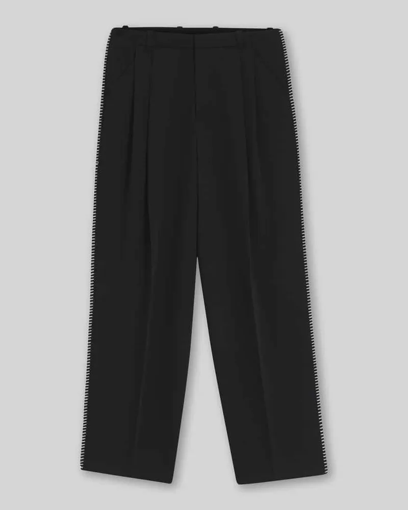 HUGO BOSS Hose mit Bundfalten und Schurwoll-Anteil Black