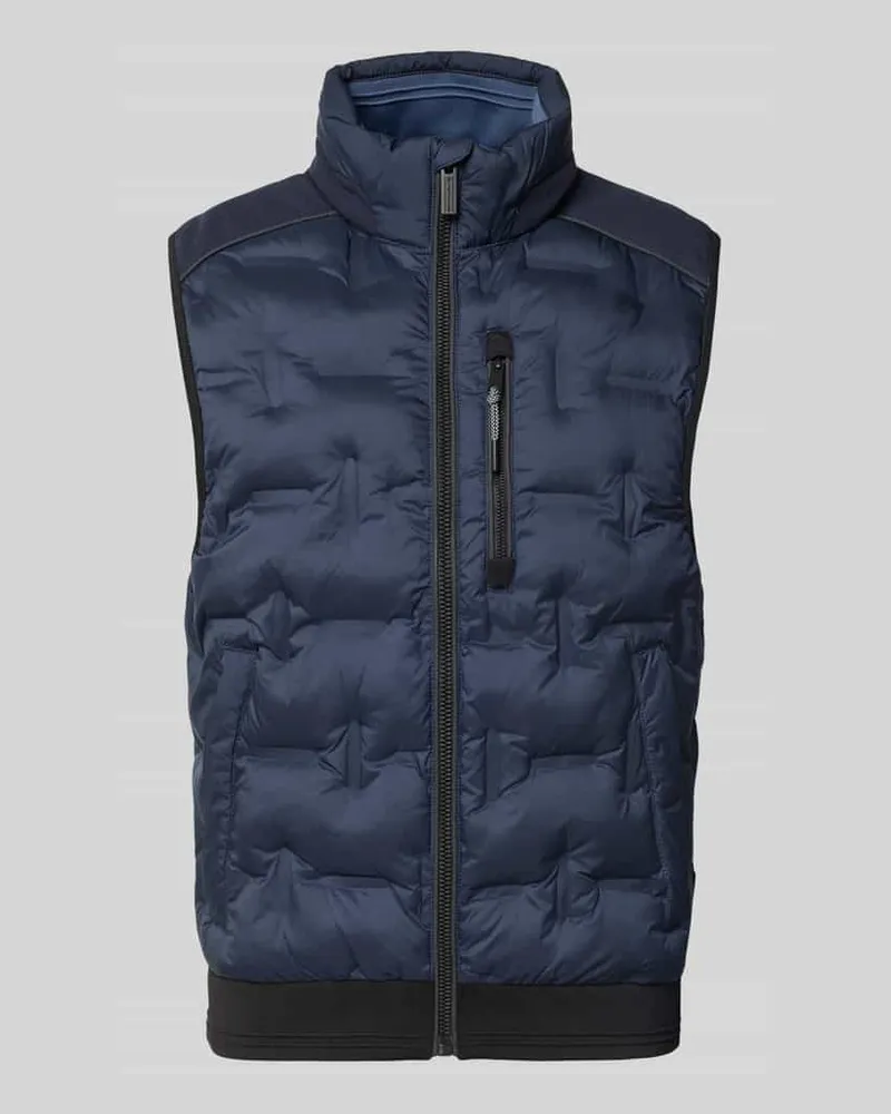 Tom Tailor Regular Fit Outdoor-Weste mit reflektierenden Elementen Marine