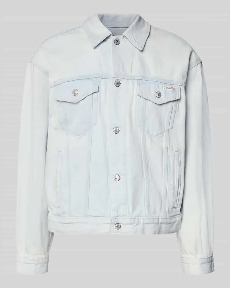 Calvin Klein Regular Fit Jeansjacke aus reiner Baumwolle Modell '90S BLEACHOUT Hellblau