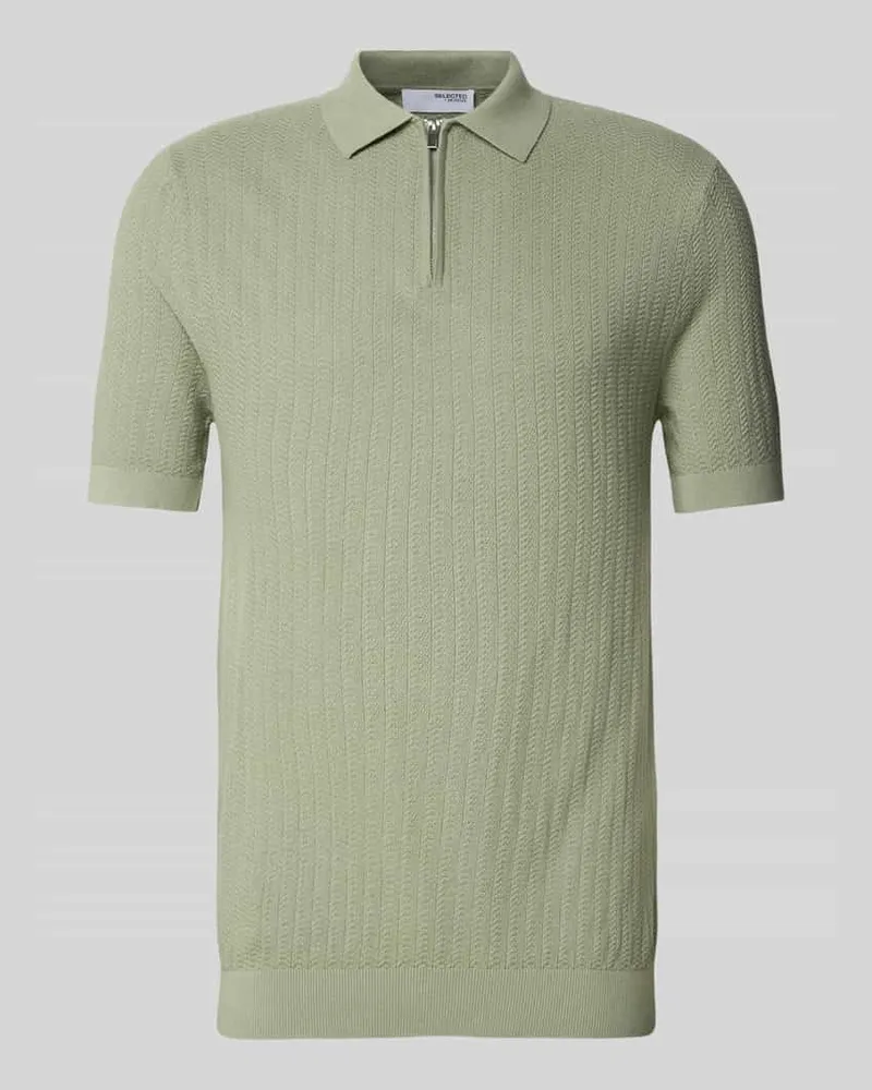 Selected Homme Poloshirt mit kurzem Reißverschluss 