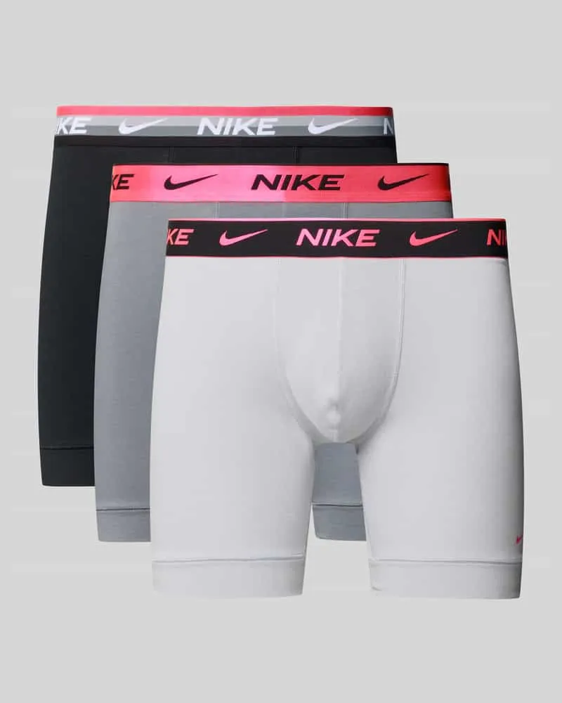 Nike Trunks mit elastischem Logo-Bund im 3er-Pack Hellgrau