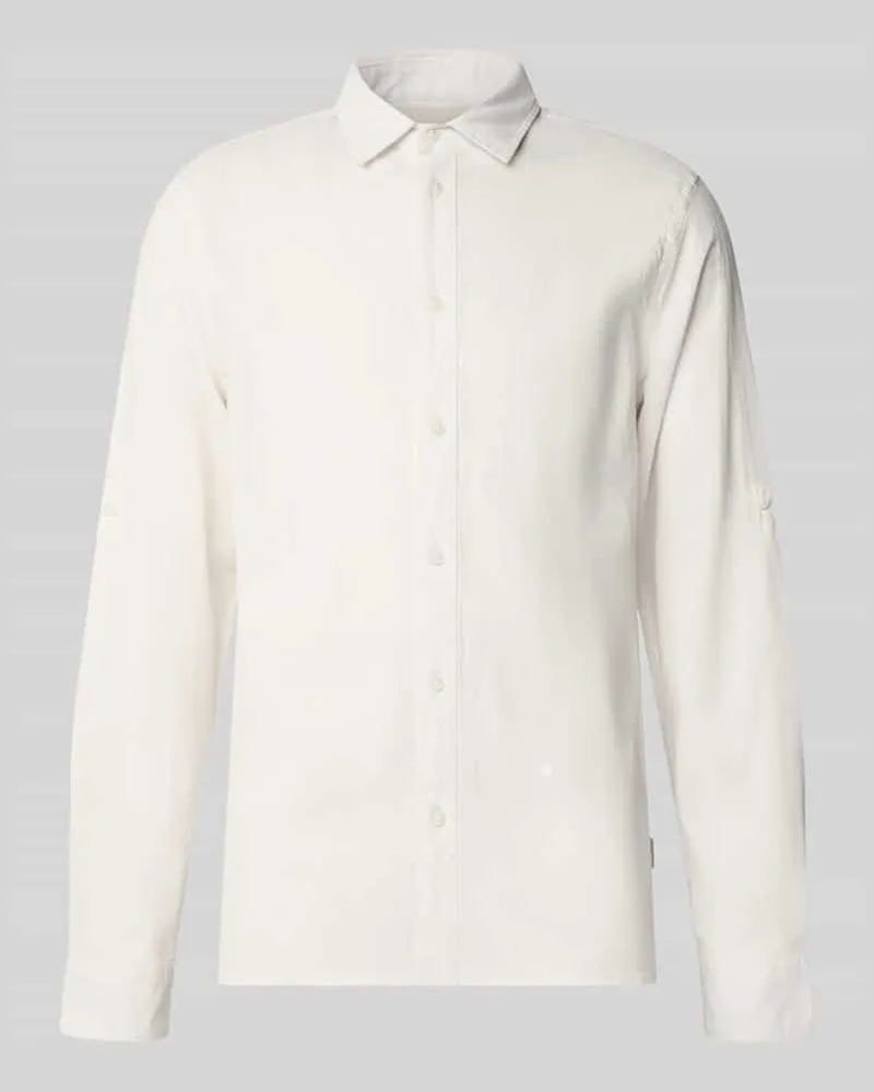 Blend Regular Fit Freizeithemd mit Kentkragen Modell 'ABAN Offwhite