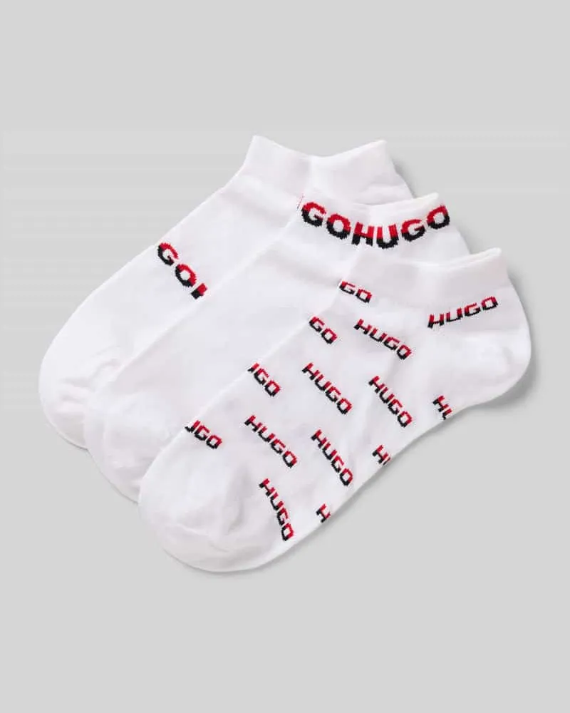HUGO BOSS Sneakersocken mit Label-Detail im 3er-Pack Weiss
