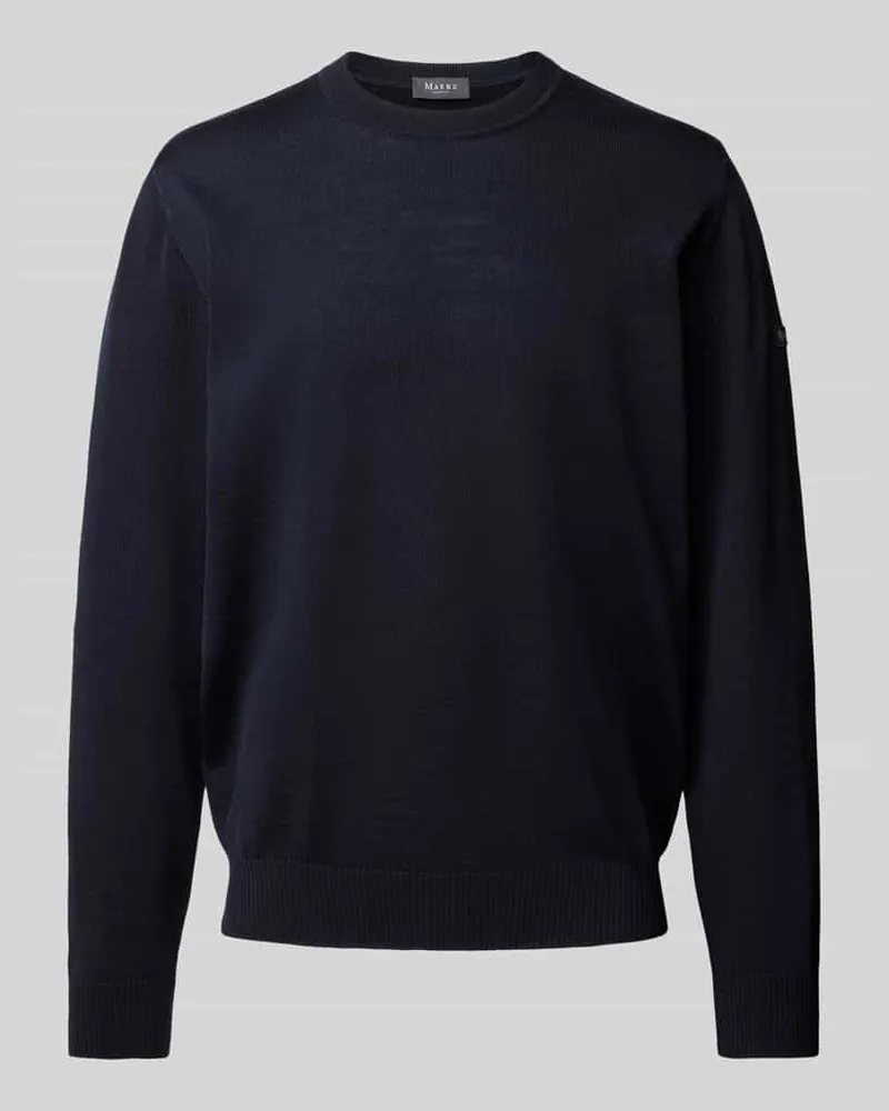 Maerz Strickpullover aus Schurwolle mit Rundhalsausschnitt 