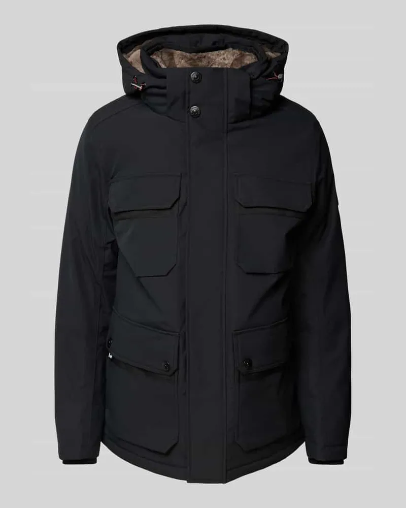 Tom Tailor Regular Fit Parka mit abnehmbarer Kapuze und Kunstfellfutter 