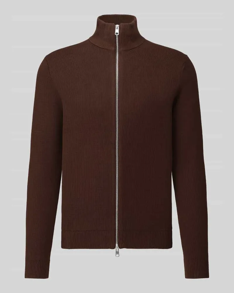 Selected Regular Fit Strickjacke aus reiner Baumwolle Modell 'DANE Dunkelbraun