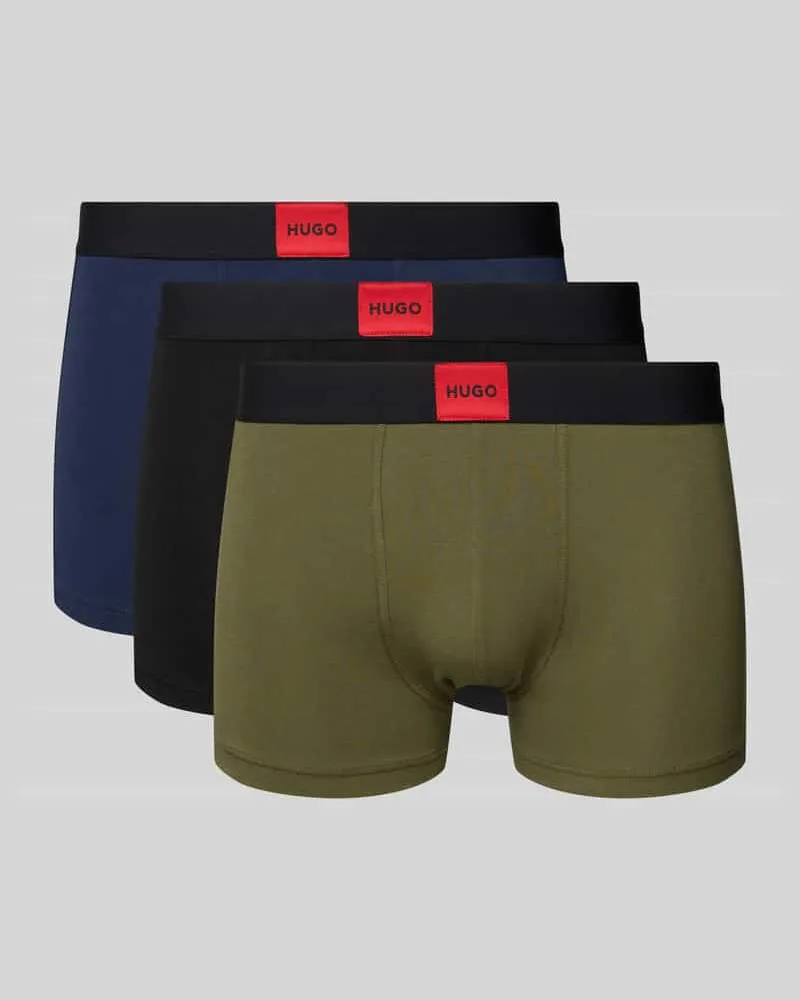 HUGO BOSS Trunks aus Baumwoll-Mix im 3er-Pack Modell 'GALAXY Oliv