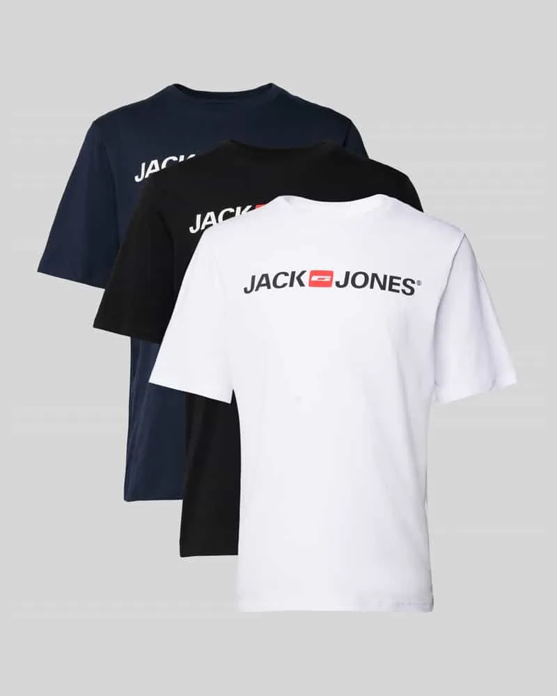 Jack & Jones T-Shirt mit Label-Print und Rundhalsausschnitt 