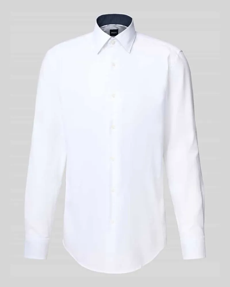 HUGO BOSS Slim Fit Business-Hemd mit Kentkragen Modell 'Hank 
