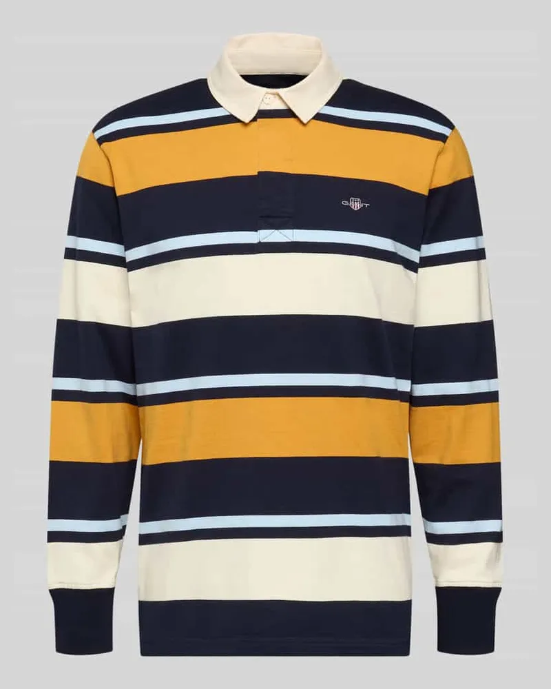 Gant Sweatshirt mit Polokragen und Label-Stitching Marine