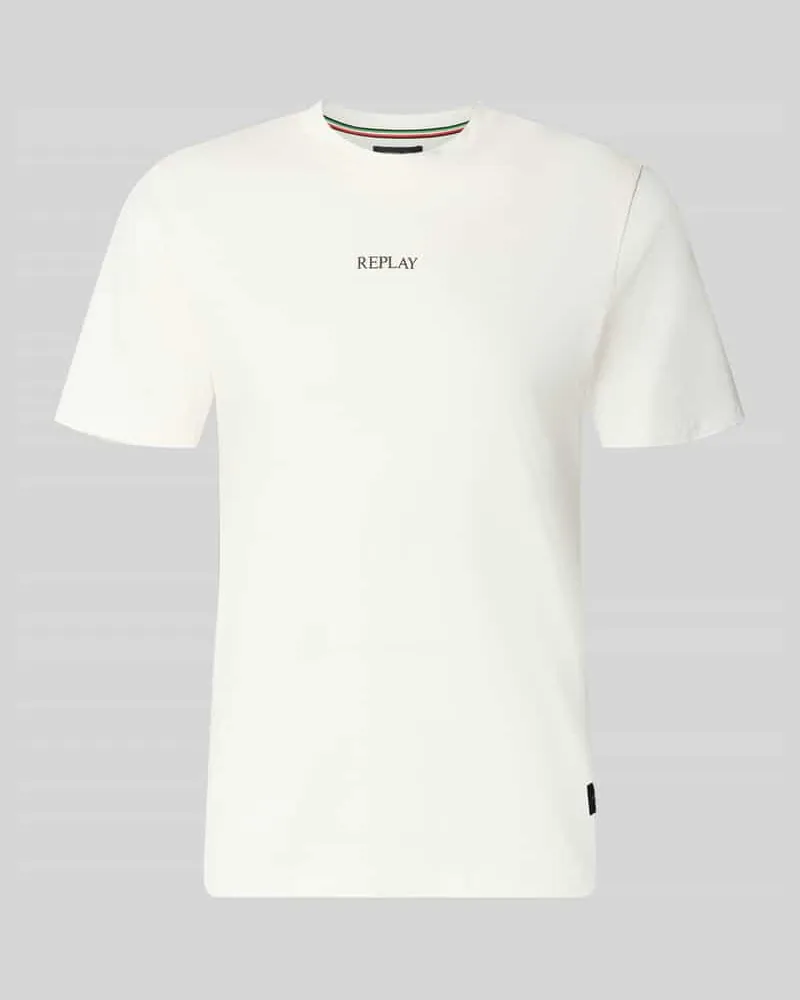 Replay T-Shirt mit Rundhalsausschnitt und Logo Offwhite