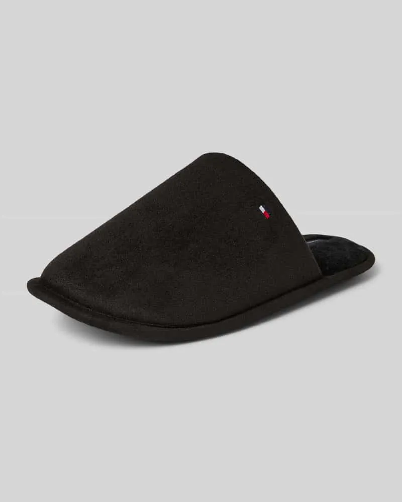 Tommy Hilfiger Slipper mit Logo-Stitching Black