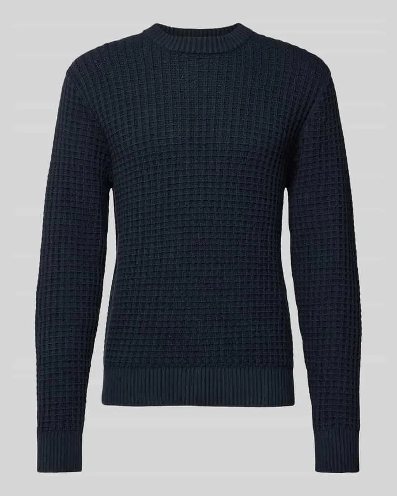 Selected Homme Regular Fit Strickpullover aus reiner Bio-Baumwolle Modell 'TOM Marine