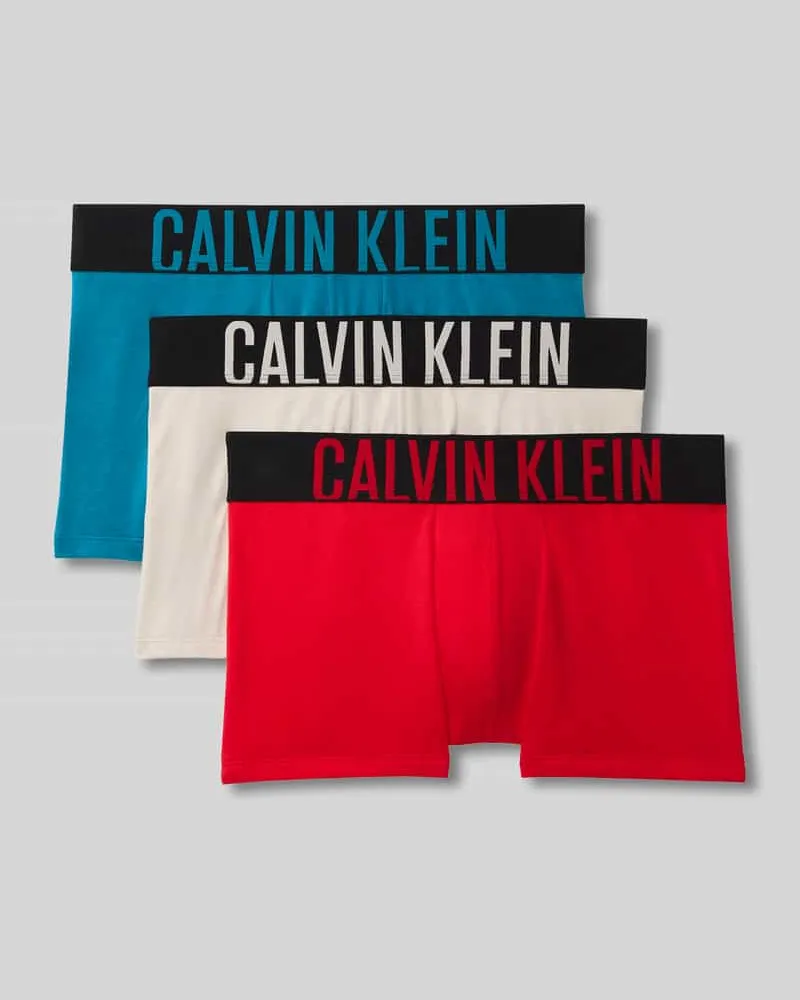 Calvin Klein Trunks aus Baumwoll-Mix mit Label-Schriftzug Sand