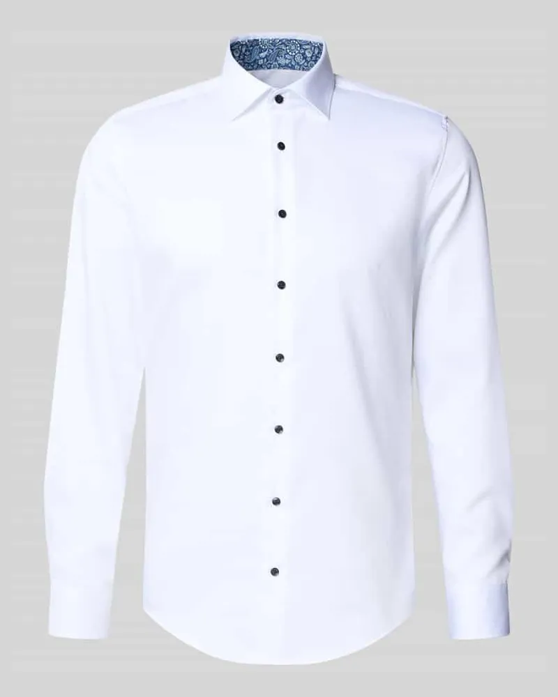 Seidensticker Slim Fit Businesshemd mit Kentkragen Modell 'New Kent Weiss