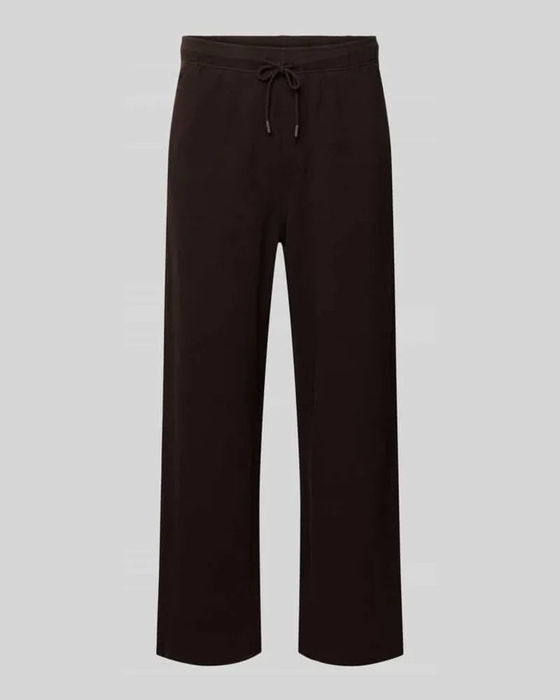 American Vintage Sweathose mit Strukturmuster Modell 'TOFFY Dunkelbraun