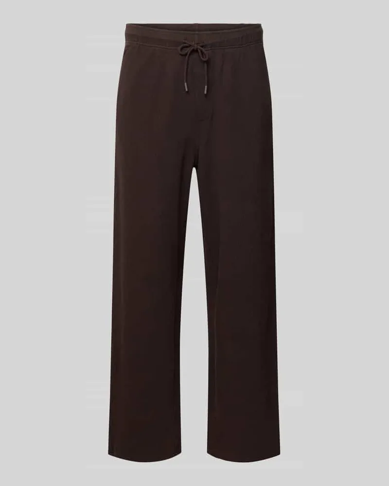 American Vintage Sweathose mit Strukturmuster Modell 'TOFFY Dunkelbraun