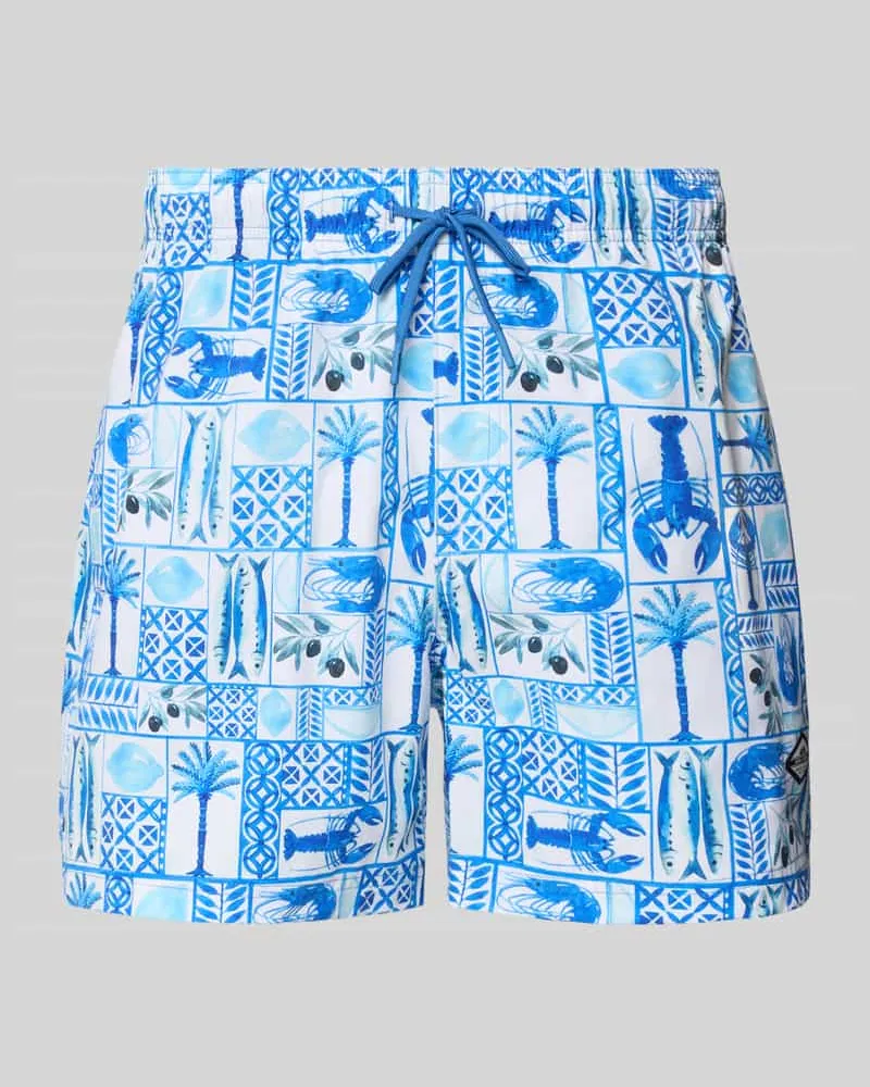 Jack & Jones Badehose im Allover-Look Modell 'MAUI VIBES NOVELTY Blau