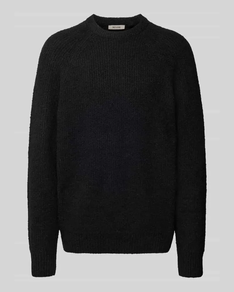 Only & Sons Relaxed Fit Strickpullover aus Baumwoll-Mix Modell 'DALE LIFE Black