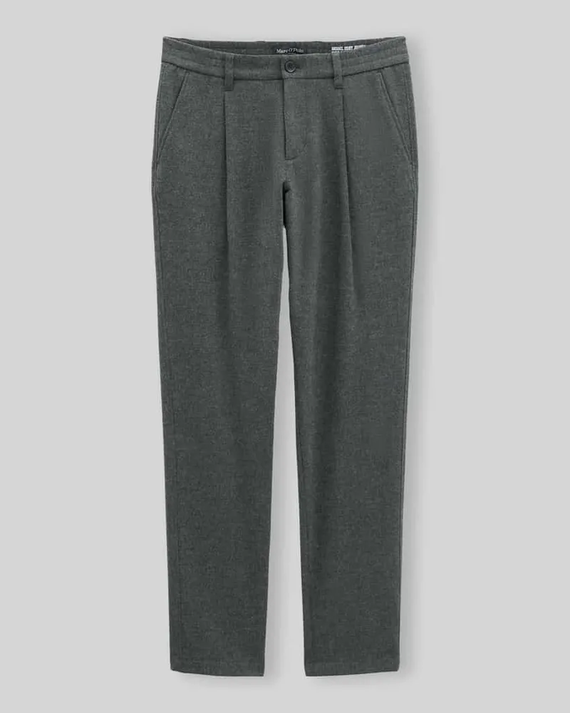 Marc O'Polo Regular Fit Bundfaltenhose aus Wolle mit Bundfalte Dunkelgrau