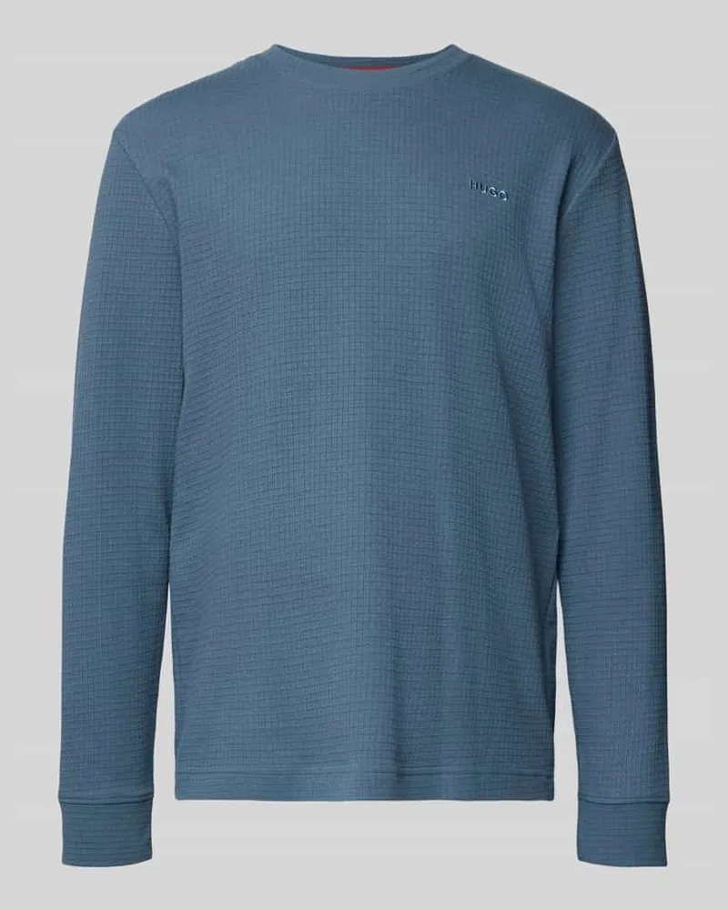 HUGO BOSS Regular Fit Pyjama-Oberteil aus Baumwoll-Mix Modell 'AUSTIN Jeansblau