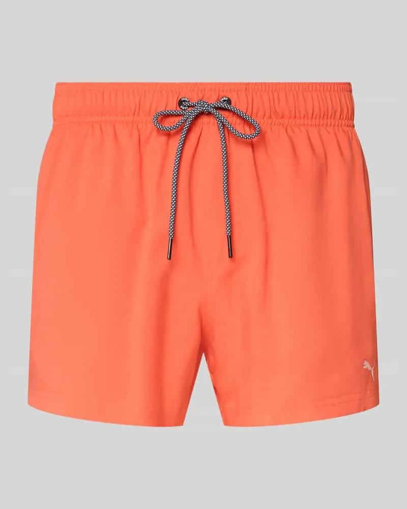 Puma Badehose mit Seitentaschen und Klettverschlusstasche hinten Koralle