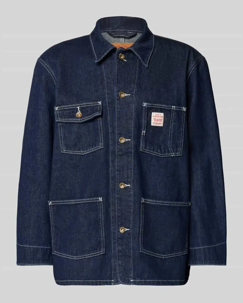 Levi's Relaxed Fit Jeansjacke mit Logo-Patch Modell 'Berkley Dunkelblau