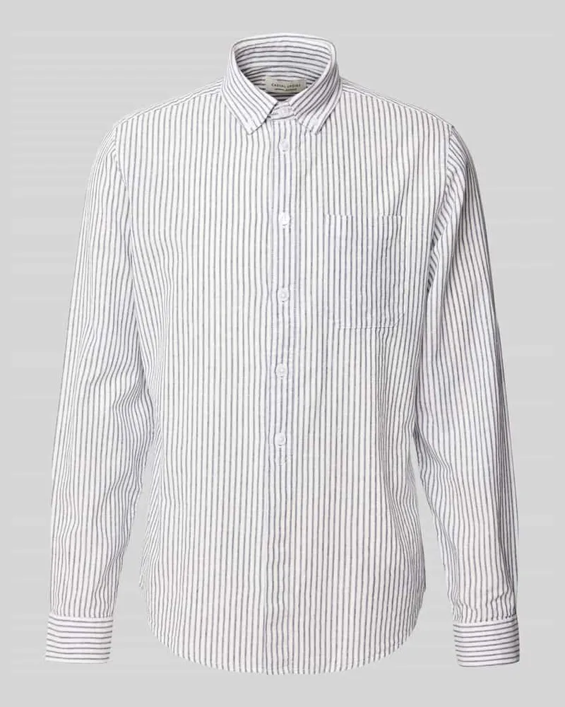 Casual Friday Regular Fit Freizeithemd aus Leinen-Baumwoll-Mix Modell 'ANDREW Weiss