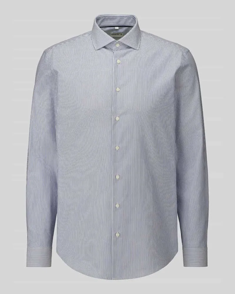 JAKE*S Slim Fit Businesshemd mit Rückenpasse Royal