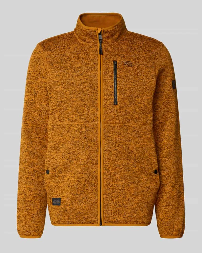 Camel Active Strickjacke in Melange-Optik mit Stehkragen Orange