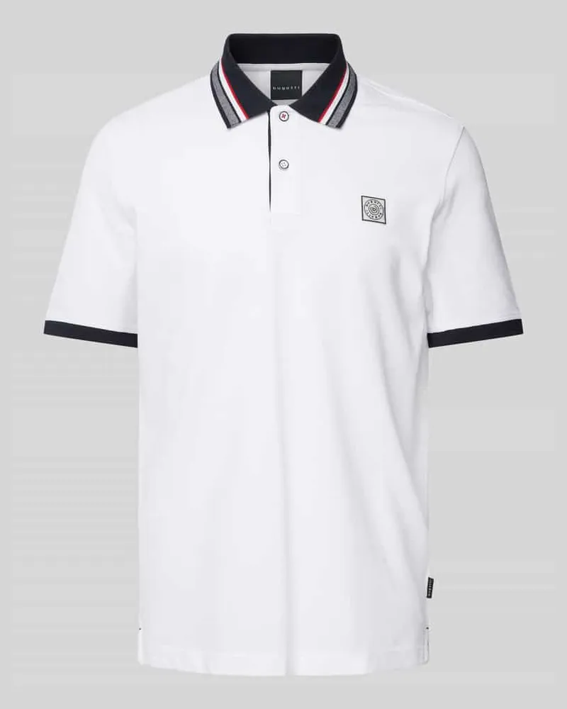 Bugatti Regular Fit Poloshirt mit Label-Badge 