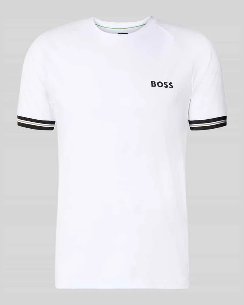 HUGO BOSS Regular Fit T-Shirt mit Label Print Modell 'TOC SERVE 2 Weiss