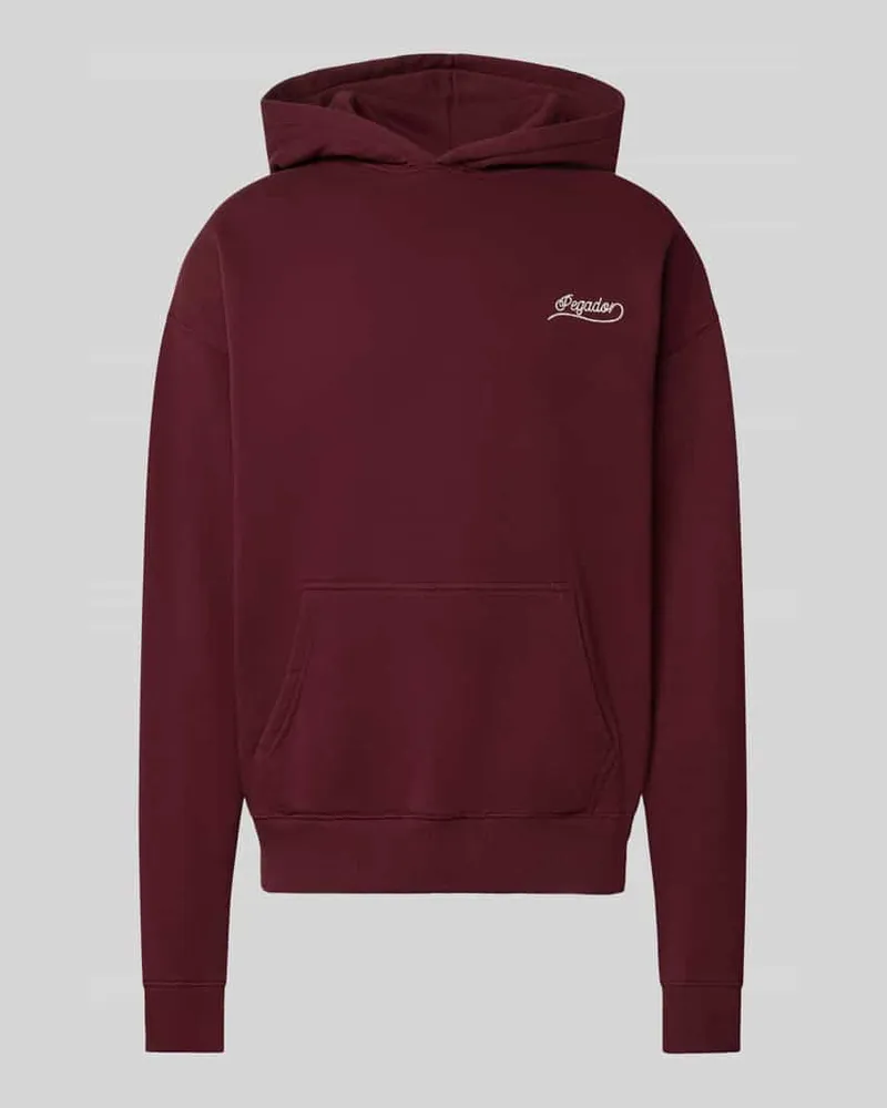 PEGADOR Regular Fit Hoodie aus Baumwoll-Mix Bordeaux