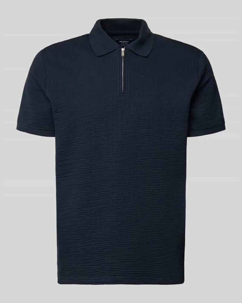 McNeal Regular Fit Poloshirt mit Strukturmuster Dunkelblau