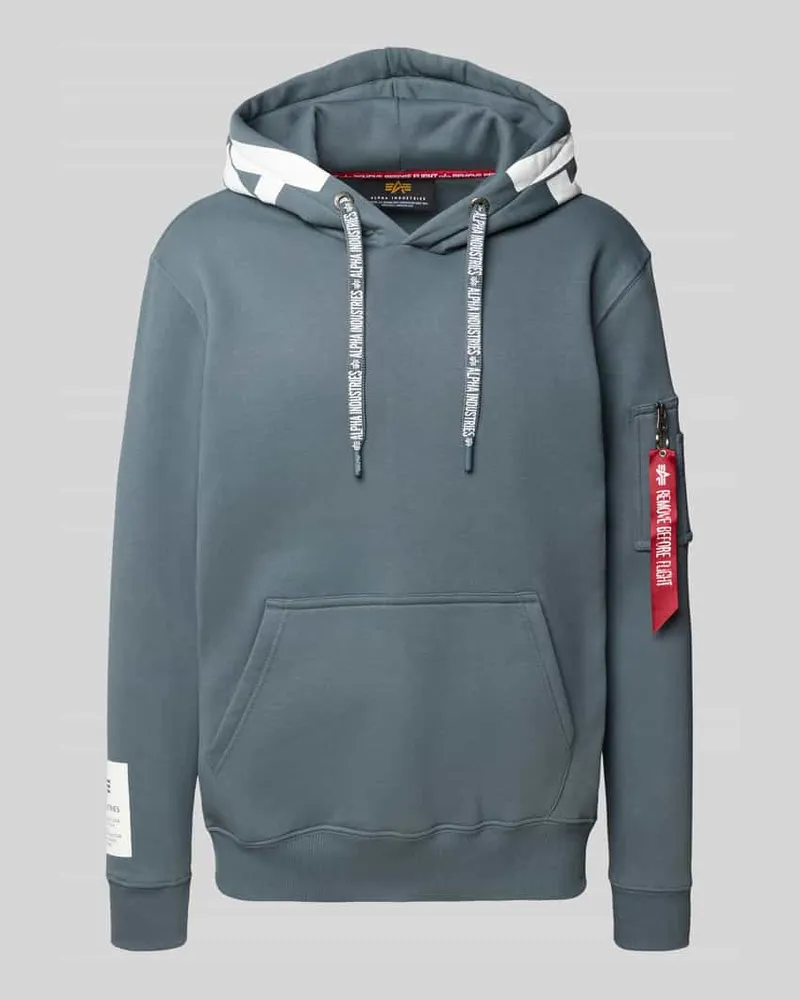 Alpha Industries Hoodie mit Känguru-Tasche und seitlicher Reißverschlusstasche 