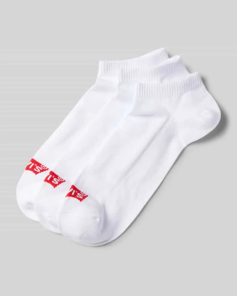 Levi's Socken mit Label-Detail Modell 'LOW CUT BATWING LOGO' im 3er-Pack Weiss