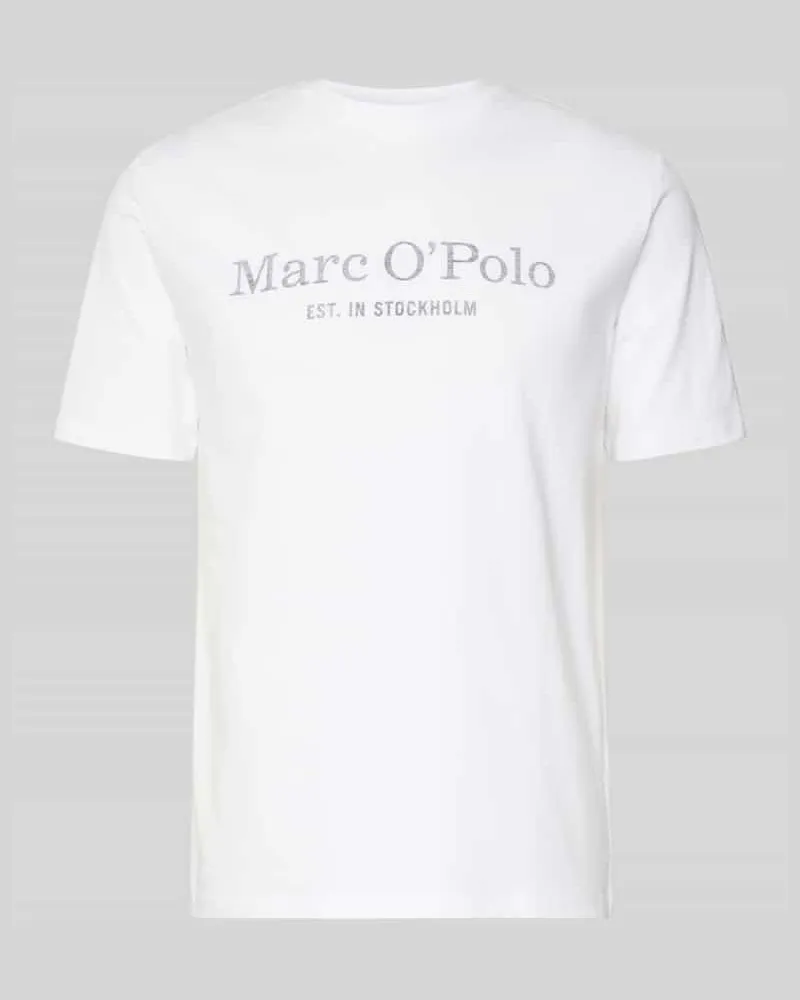 Marc O'Polo T-Shirt mit Statement- und Label-Print Weiss