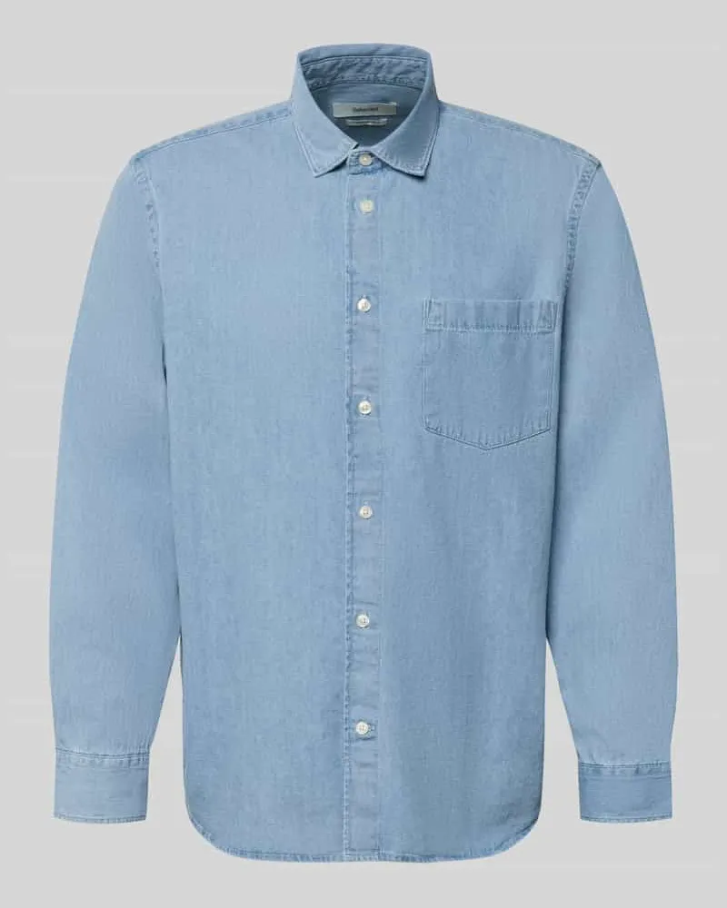 Selected Homme Regular Fit Freizeithemd aus Bio-Baumwolle Modell 'CARLO Jeansblau