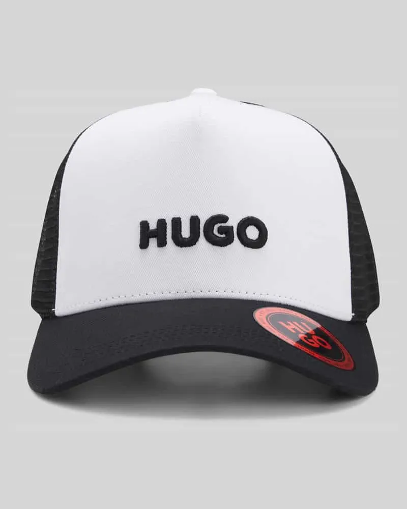 HUGO BOSS Cap aus Baumwolle mit Mesh-Einsatz Modell 'MARSEL TRUCKER Offwhite