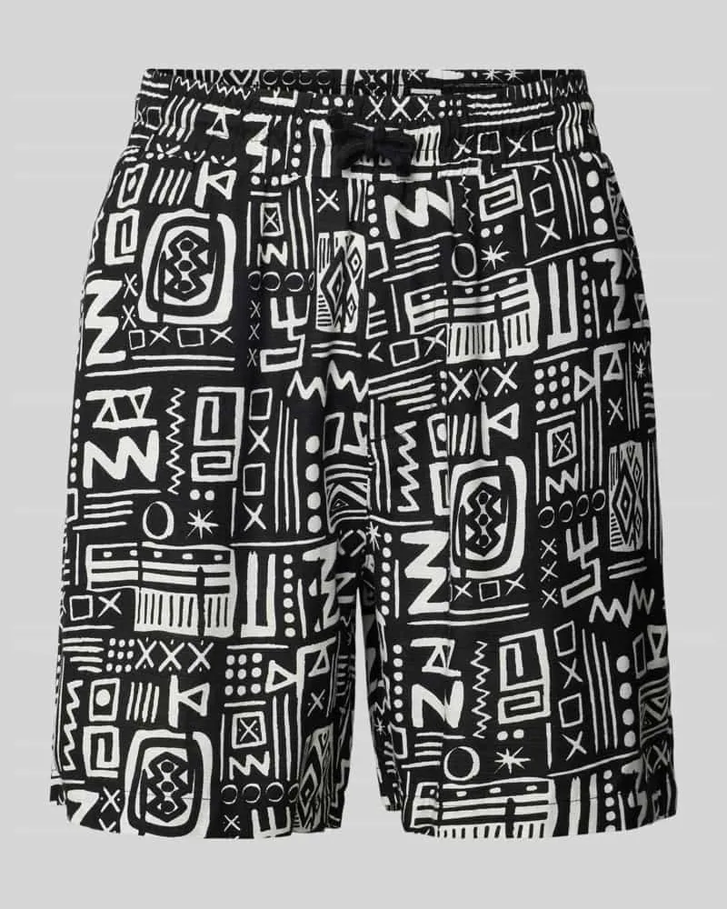 Only & Sons Shorts mit Allover-Muster Modell 'BOLD LIFE Black