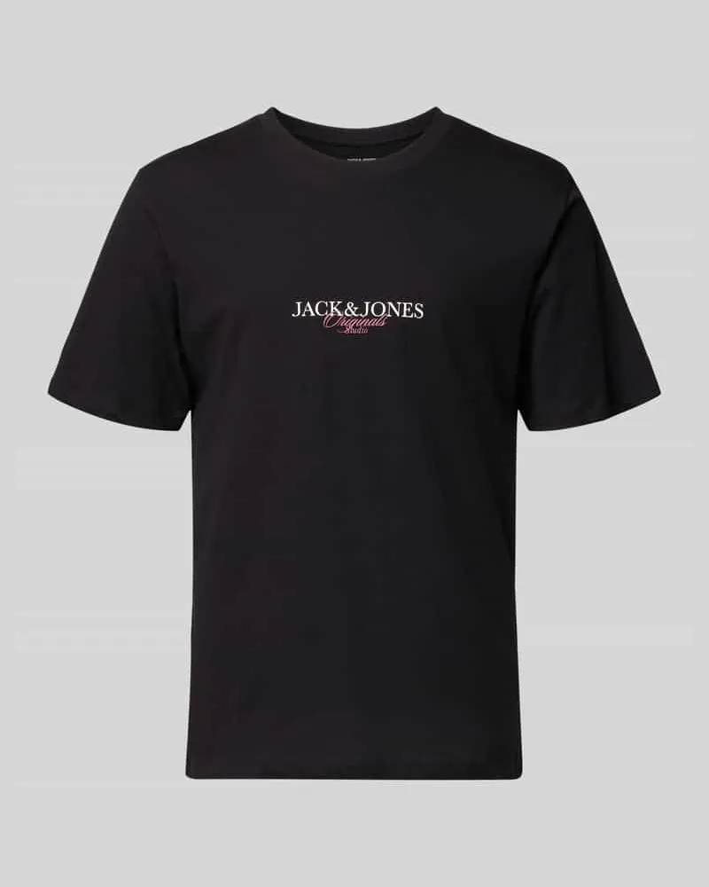 Jack & Jones T-Shirt mit Label-Print Modell 'BILLYBURG Black