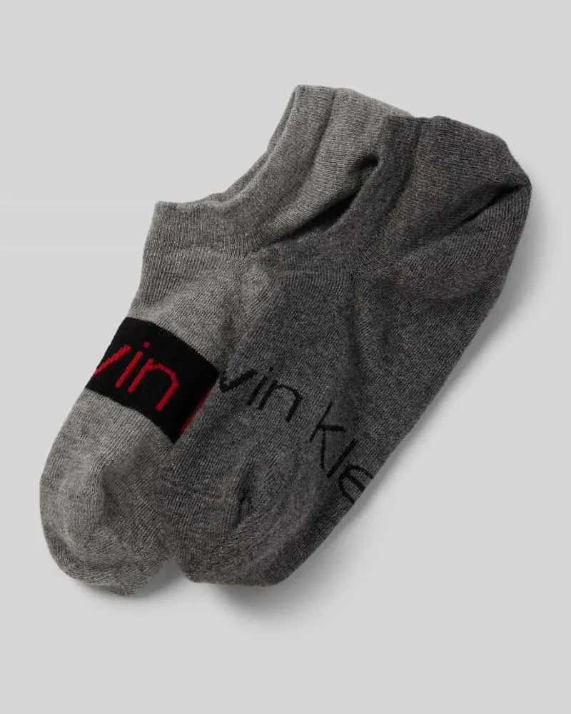 Calvin Klein Socken mit Label-Print im 2er-Pack Mittelgrau