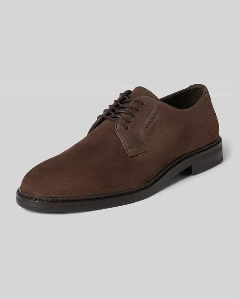 Gant Schnürschuh aus Rindsvelours mit Gummisohle Dunkelbraun