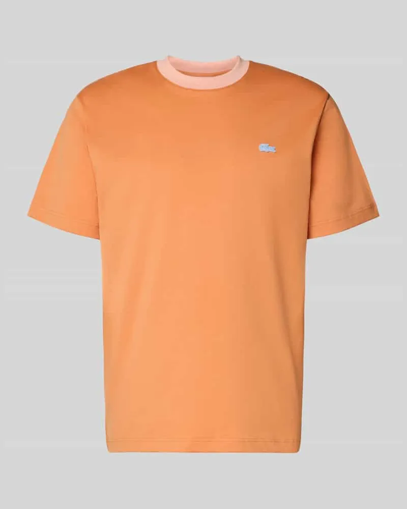 Lacoste Regular Fit T-Shirt aus reiner Baumwolle Orange