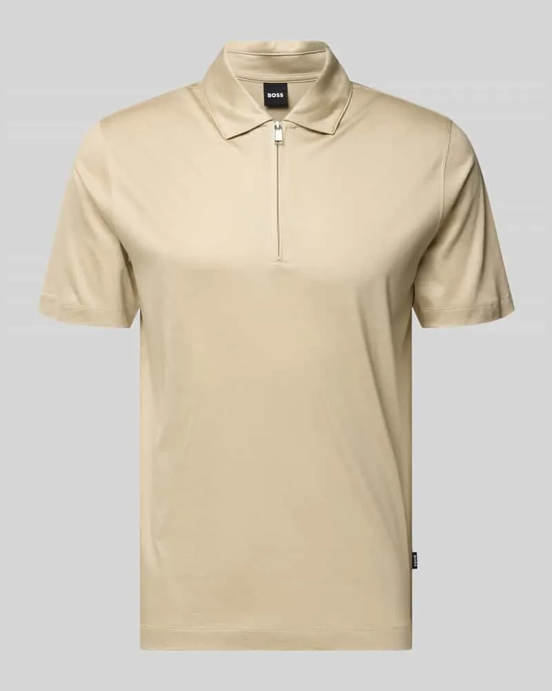 HUGO BOSS Regular Fit Poloshirt aus Lyocell-Baumwoll-Mix Modell 'H-PARAS 50 Beige