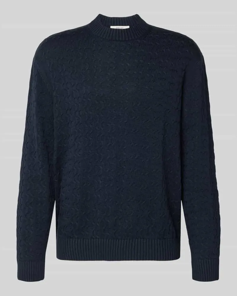Selected Homme Regular Fit Strickpullover aus reiner Baumwolle Modell 'PHILIP Dunkelblau