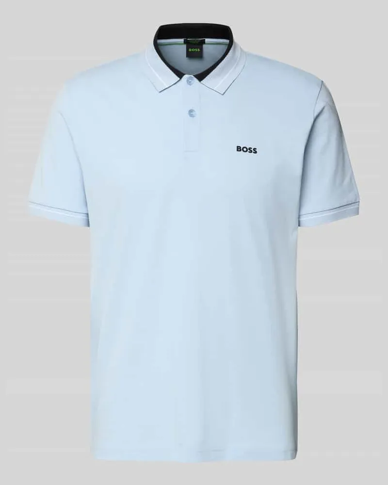 HUGO BOSS Regular Fit Poloshirt aus Baumwoll-Mix Modell 'PL_Member Aqua