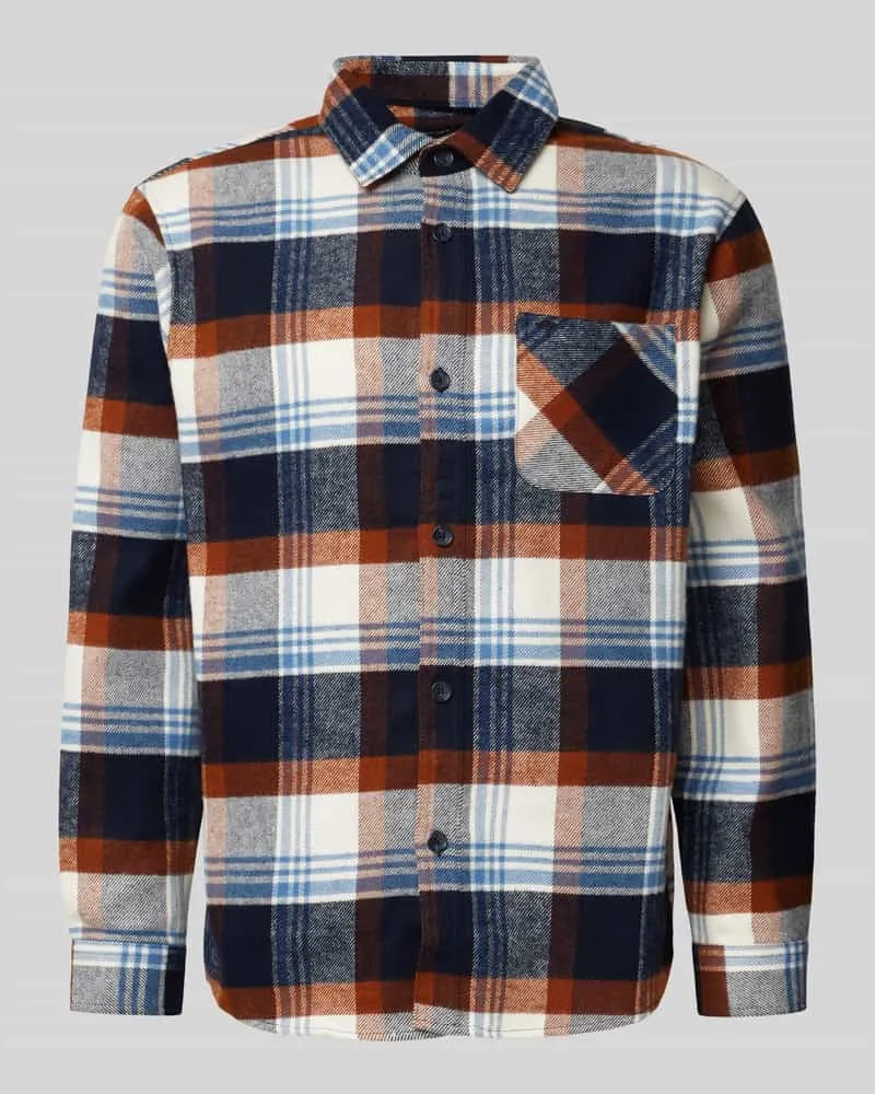 Fynch-Hatton Regular Fit Freizeithemd mit Brusttasche Marine