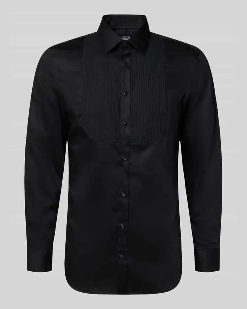 JAKE*S Slim Fit Businesshemd aus Baumwolle Black