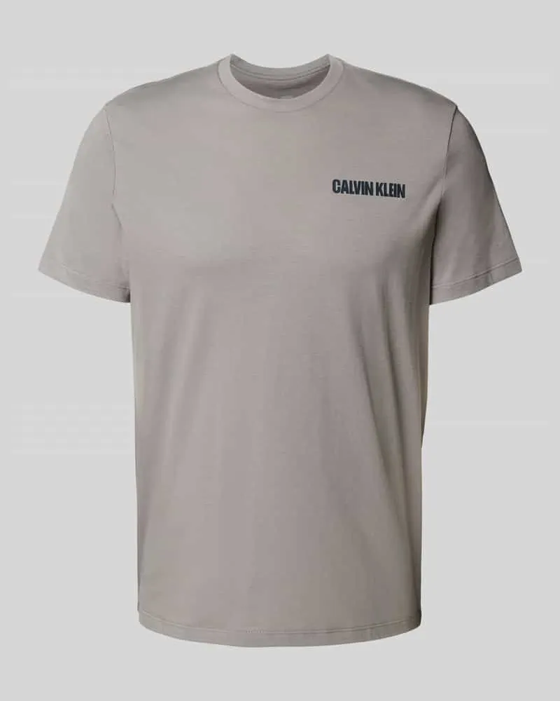 Calvin Klein Regular Fit T-Shirt mit Rundhalsausschnitt Hellgrau